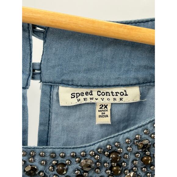 Speed Centrol New York Sleevless Dress Size L Color Light Blue/Grey Size 2X - Picture 10 of 10